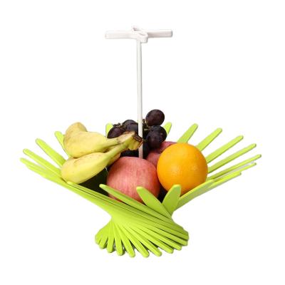 China Custom Top Foldable Plastic Fruit Basket Sustainable Household Eco-Friendly Desktop Storage for sale