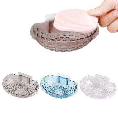 China Eco-Friendly Round Wall Mounted Round Bathtub Shell Soap Dish Draining Storage Holder Modern Soap Dish For Bathroom for sale