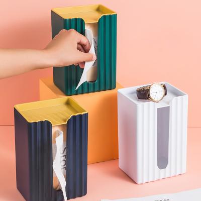 China Manufacturer Modern New Arrival Wall Mounted Nordic Tissue Box Waterproof Bathroom Paper Holder With Cover Tissue Plastic Paper Storage for sale