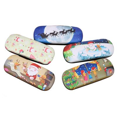 China Global Selling Custom Leather Christmas Pattern Metal Glass Case For Kids for sale