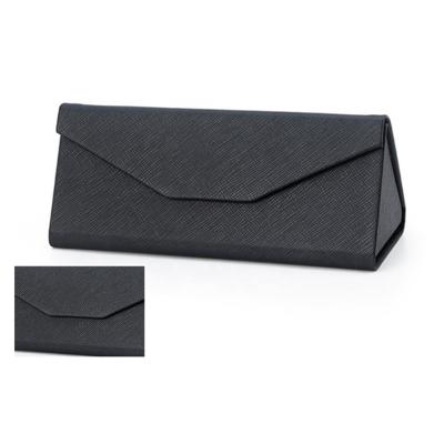 China Durable Hot Selling Durable PU Leather Glasses Folding Handmade Sunglasses Box Triangle Case for sale