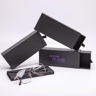 China Recycled Materials Wholesale Hard White Black Sunglasses Cases, Custom Logo Gift Drawer Glasses Sunglasses Packaging Box for sale