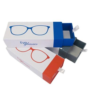 China Wholesale High Quality Recycled Materials Sunglasses Packaging Glass Gift Box, Custom Logo Eyeglasses Paper Box Drawer Sunglasses Package for sale