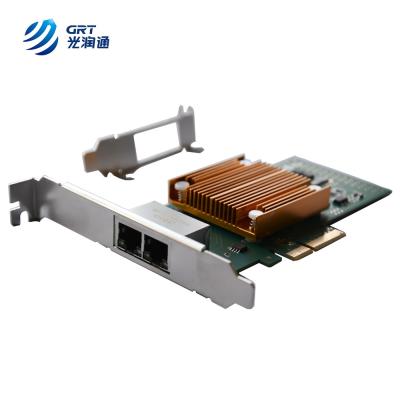 China Gigabit dual Port RJ45 Intel I350 PCIe x8 Compatible Optical Network Card for sale