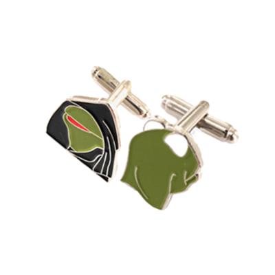 China Custom Wholesale Cartoon Frog Nickel Plating Safety Cufflinks for sale