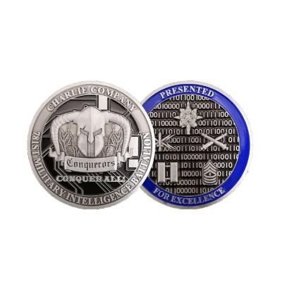 China Europe custom embossed silver gold metal challenge coin 3d maker for sale