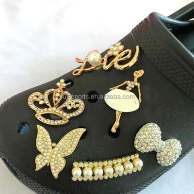 China Custom Hot Selling Premium Metal Clog Charms For Croc Shoe Bling Decoration Charm For Croc Shoe for sale