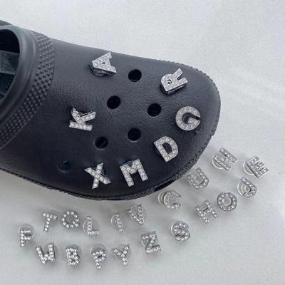 China Clog Charm Hot Sale Metal Letter and Number Premium Clog Charms For Croc Shoe Decoration Bling Letter Charms For Croc Shoe for sale