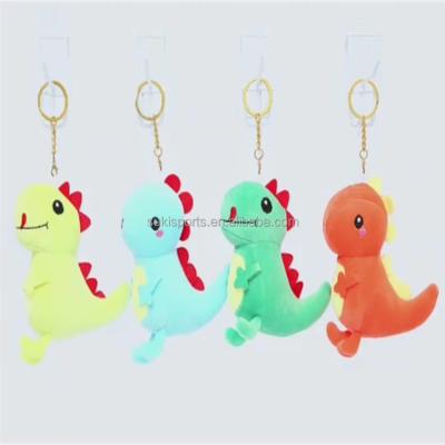 China Key Chain Plush Dragon Car Keychains Toy Pendant Custom Design Animal Lovely Dinosaur Stuffed Animal Gift Wholesale Keychains for sale