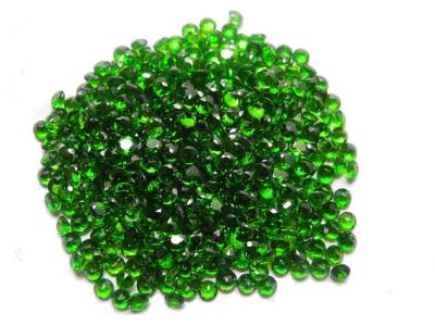 China 3A Russian Green Diopside Natural Gemstone Round 2mm For wholesale for sale