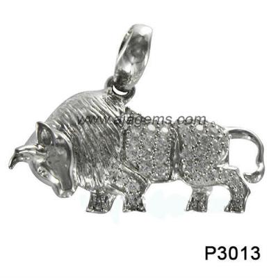 China Nettes tierisches schwarzes Silber des Saphir-Edelstein-Schmuck-Anhänger-925 für Verpflichtung zu verkaufen