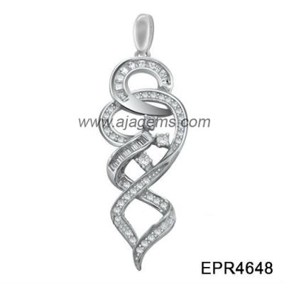 China Edelstein-Schmuck-Anhänger des Frauen-weiße Topas-925 pflastern silberner mit Mikro Silber 925 zu verkaufen