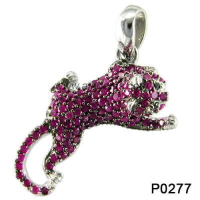 China Rhodolite-Tiger-Mikro pflastern silbernen Edelstein-Anhänger des Schmuck-925 für Jahrestag zu verkaufen