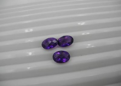 China Purple Oval Amethyst Gemstones , 4mm x 3mm Natural Gemstone Beads for sale