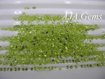 China Grün 2.0mm Peridot-runde lose Edelsteine für Ohrring-Schmuck zu verkaufen