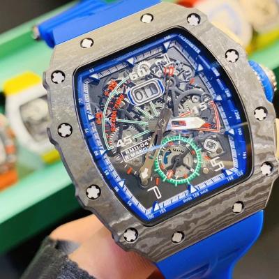 China Hot New Day/Date RM11-04 Carbon Fiber Shell With Big Calendar Automatic Mechanical Rubber Movement Strap Original Folding Buckle 50X40mm for sale