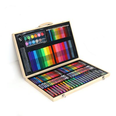 China Amazon 180pcs High Quality Wooden Box Packing Kids Colorful Painting Sets Art Sets Drawing Toys For Children SLWY-HB6 for sale