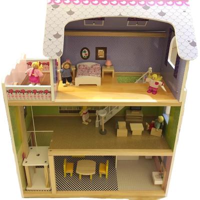 China DIY TOY Wooden Toy House Toy Large Role Play Villa Toy Wooden Doll House for sale