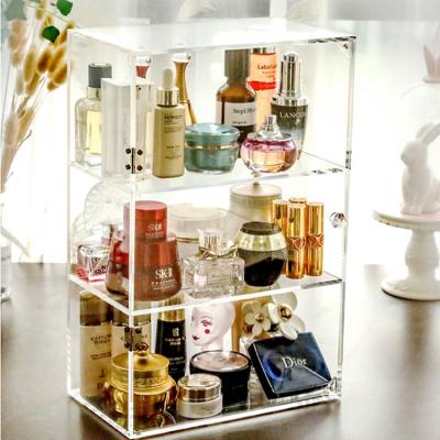 China China Manufacturer Quality Skin Care Box Custom Desktop Acrylic Transparent Viable Finished Storage Box Customization for sale