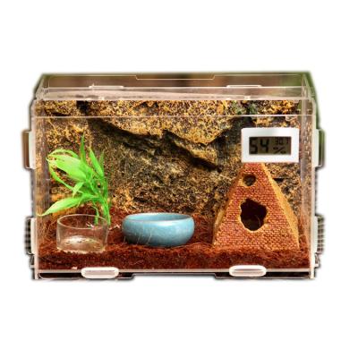 China Hot Sale Transparent Viable Reptile Breeding Box Acrylic Reptile Feeding Box for sale