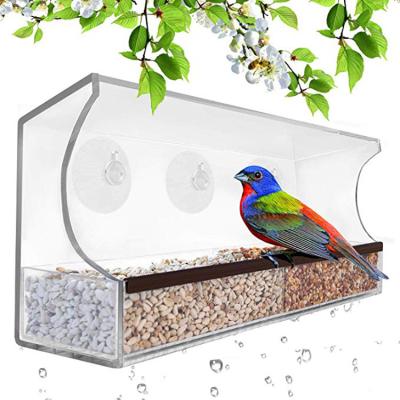 China Rectangle Bird Feeder Window Bird Feeder Viable Customized Pet Bowls And Feeders For Birds Viable Allowed for sale