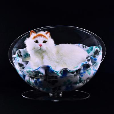 China Sustainable Pet Supplies Acrylic Material Sleeping Bed Cat Shape UFO Cat House for sale