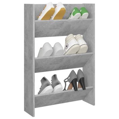 China Modern Cheap Wooden Wall Mounted Shoe Rack Concrete Gray for sale