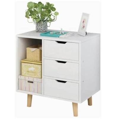 China Modern Multifunctional Cabinet Organizers With Drawers Wood End Table For Home for sale