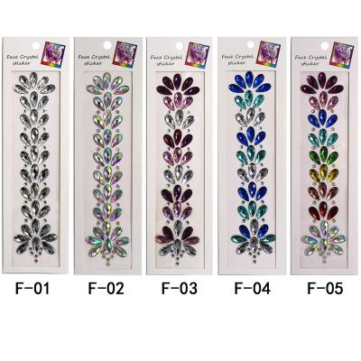 China Decorative Sticker Fashion Body Eyes Glitter Self Adhesive Crystal Face Jewels Temporary Tattoo Sticker Festival Party Body Forehead Hair Stickers for sale