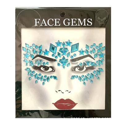 China Temporary Halloween Ghost Head Skull Diamonds Sticker Music Festival Makeup Masquerade Face Decor Jewelry Eyebrow Forehead Tattoo Stickers for sale