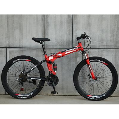 China Ride 24 inch mtb 21 speed carbon steel folding bike high quality folding bicycles for sale