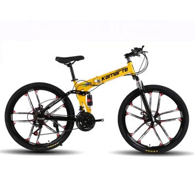 China Ride Factory Supply 26 Inch 21/24/27 Double Speed ​​Disc Brake Folding Mountain Bike Bicycle for sale