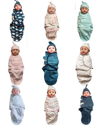 China Portable Hot Selling Super Soft Cotton Knitted Adjustable Custom Newborn Sleeping Bag Baby Wrap Wrap for sale