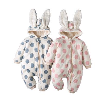 China Long Sleeeves Fleece Animal Hooded Sherpa Long Sleeve Infant Baby Clothing Knit Newborn Romper For Baby for sale