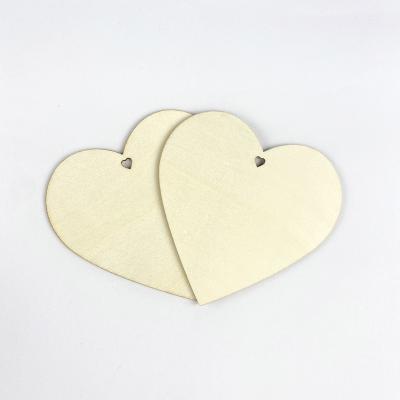 China Europe Decoration OEM Wooden Heart Shape Wood Tags Wooden Pcs For DIY Crafts for sale