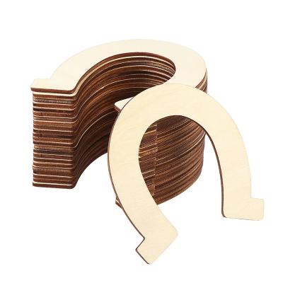 China Unfinished Wood Horseshoe Portble Dish Slice Decoration DIY Craft Home Decor Wedding Decoration for sale