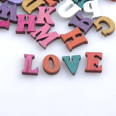 China Creative DIY TOY DIY Removable Scratch Wooden English Numbers Crafts Letter Pieces for sale