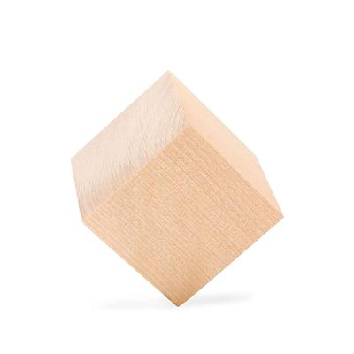 China Wholesale Natural DIY TOY Custom Cut Outs Wooden Square Blocks for sale