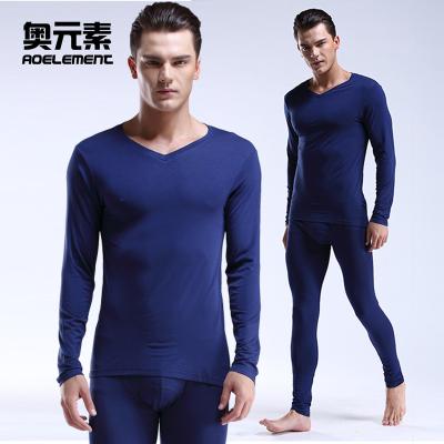 China Autumn Winter Thin V Collar Thermal Thin Body Warm Thermal Underwear For MEN'S Home Wear Long Johns Pajamas Set Skinny Men for sale