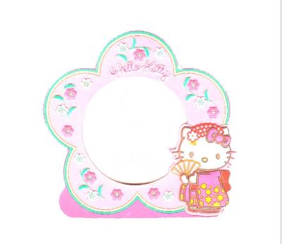 China Morden and Single Soft PVC Flower Frame Kitty Cat Pink Cartoon Pattern Customizable Photo Frame for sale