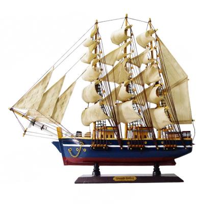 China Mediterranean Style Crafts Ornaments Wooden Sailboat Decoration Ornaments Sailboat Models for sale