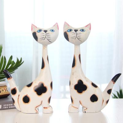 China China Cute Table Top Cat Decorative Ornaments Figurines For Home Decor A Pair for sale