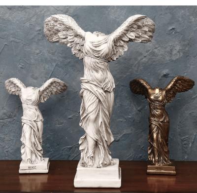 China Europe Home Decor Vintage Art Resin Statue Figure Winged Victory Decorative Ornaments Room Display for sale