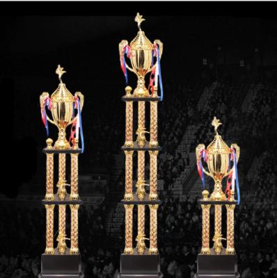 China Custom creative high-end simple four-column large multi-layer trophy international trophy for sale