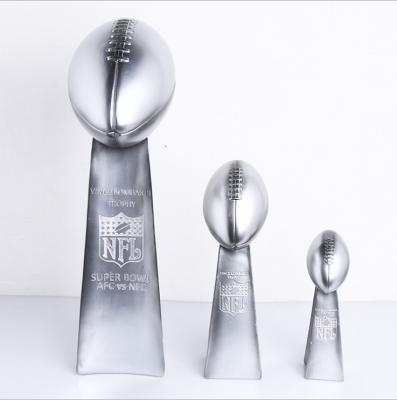 China Custom Resin Rugby Trophy Super Bowl SUEPER Fantasy Football Rugby CUP Single Player Trophy for sale