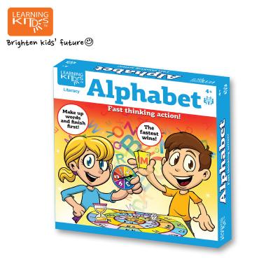 China 2022 Kids Games Funny Instruction Toys Educational Alphabet Board Game With Spinner Other Toys 27.0*27.0*5.3cm for sale