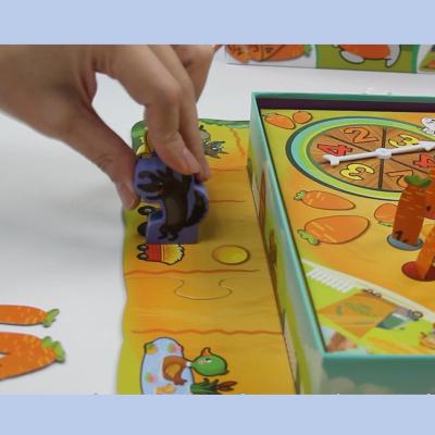 China 2022 Rabbit And Wolf Pop Educational Montessori Fraction Toys Cartoon Chasing Board Games 27.0*27.0*5.3cm for sale