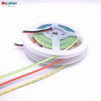 China Hotel DC12V COB TDC Dual Color Adjustable Dual Color White COB Led Strip 24V 1cm COB LED Indoor Lighting Flexible Strip Light 3cm Cuttable for sale