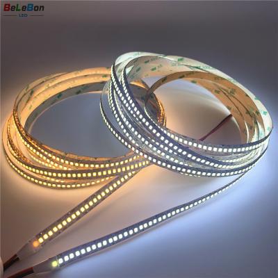 China Hotel DC24V dc12V 10mm width SMD2835 smd3528 240leds per meter 2700K to white color 9000K dotless flexi led strip lighting for sale