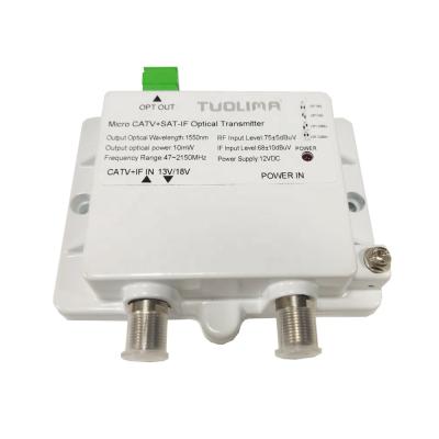 China CATV Fiber Optical Mini Transmitter 2RF-in 1OPT-out 1550nm CATV Optical Transmitter for sale